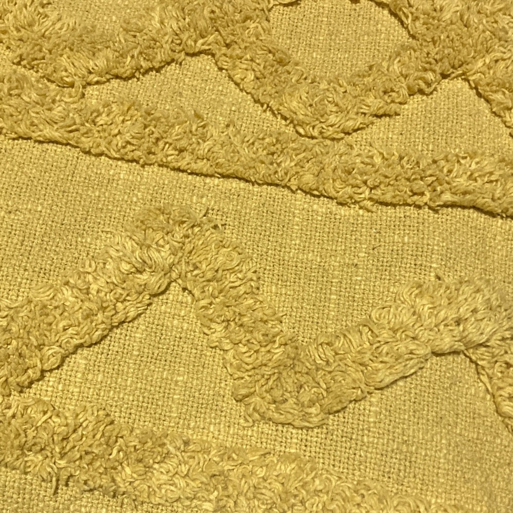 Rachel Zoe Yellow Textured Throw Blanket with tassels - Picture 2 of 9